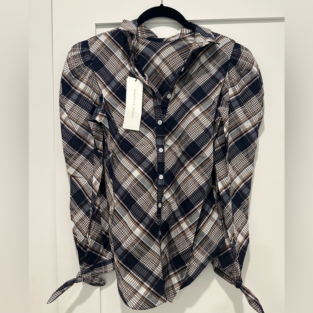 Veronica Beard button up asymmetrical top